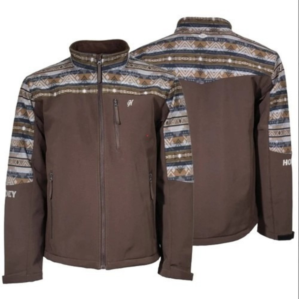 Rank 45 Mens Brown Southwestern Print Softshell Full Zip Jacket XXL